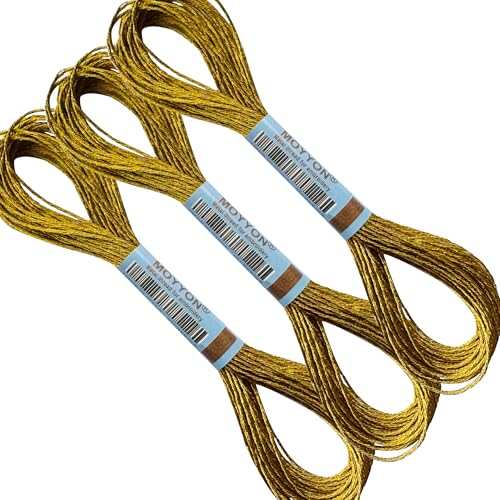 3 Knäuel Stickgarn, metallisches Stickgarn-Set, Polyester-Kreuzstichfäden für Handstickerei, Stringart (E3852) von MOYYON