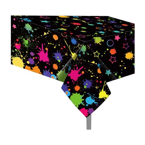 MOZUI Neonleuchtende Party-Tischdecken, 130 x 224 cm, leuchtende Tischdecken, perfekt für leuchtende Geburtstage, Kunstpartys und Neon-Themenfeiern, 2 Stück von MOZUI