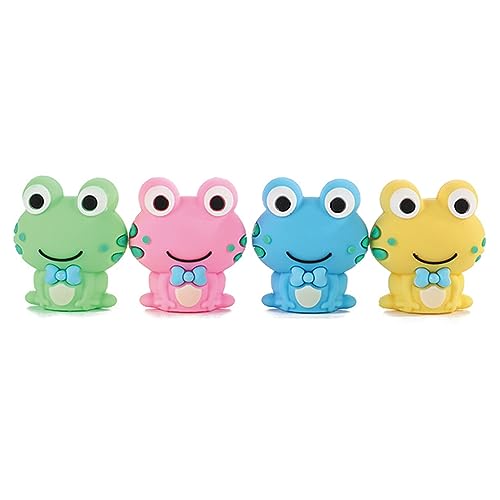 Niedlicher Bleistiftspitzer, Cartoon-Frosch, kleiner manueller Bleistiftspitzer, Kawaii, PVC-Spitzer, Schreibwaren, Schule, Bürobedarf (4 Stück Frosch) von MOZXIRZ