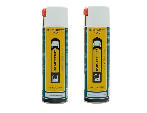 2 Stück Innotec Multi Spray 1000 - Universalspray - universelles Schmierprodukt mit hoher feuchtigkeitsverdrängender Wirkung - löst Verschmutzungen und festsitzende Teile und konserviert vor Korrosion von MP Produkt