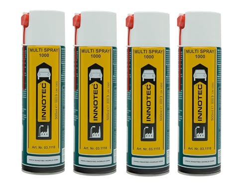 4 Stück Innotec Multi Spray 1000 - Universalspray - universelles Schmierprodukt mit hoher feuchtigkeitsverdrängender Wirkung - löst Verschmutzungen und festsitzende Teile und konserviert vor Korrosion 4 Stück Innotec Multi Spray 1000 - Universalspray - universelles Schmierprodukt mit hoher feuchtigkeitsverdrängender Wirkung - löst Verschmutzungen und festsitzende Teile und konserviert vor Korrosion von MP Produkt