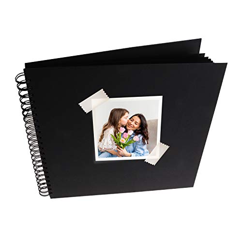 MP - Scrapbooking-Album, spiralgebundenes Album, 30 x 30 cm, dicker Einband, 20 quadratische Blätter, Deckel aus Karton, Fotoalbum, Designs, kreatives Geschenk, Schwarz. MP - Scrapbooking-Album, spiralgebundenes Album, 30 x 30 cm, dicker Einband, 20 quadratische Blätter, Deckel aus Karton, Fotoalbum, Designs, kreatives Geschenk, Schwarz. von MP