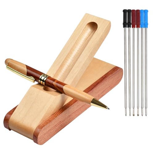 MPEIPILA Kugelschreiber aus Holz, Geschenkstift, Holzstift, mit 6 Ersatzminen und Holzbox, eleganter Stift, Stift mit Behälter, Geschenk für Damen und Herren, Geschenk für einen Abschluss MPEIPILA Kugelschreiber aus Holz, Geschenkstift, Holzstift, mit 6 Ersatzminen und Holzbox, eleganter Stift, Stift mit Behälter, Geschenk für Damen und Herren, Geschenk für einen Abschluss von MPEIPILA