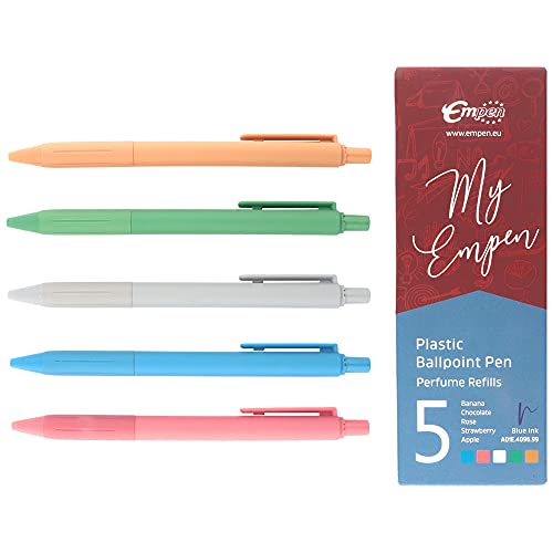 MPM Kugelschreiber aus Kunststoff mit Gummigriff und 5 Duftsorten, duftend, hochwertige Tinte, glattes Schreiben, Linie 0,7 mm, 1 Päckchen mit 5 Stück/Kugelschreiber MPM Kugelschreiber aus Kunststoff mit Gummigriff und 5 Duftsorten, duftend, hochwertige Tinte, glattes Schreiben, Linie 0,7 mm, 1 Päckchen mit 5 Stück/Kugelschreiber von MPM Quality