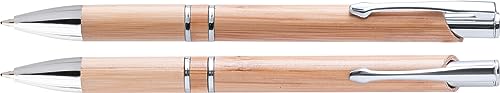 MPM Quality Bambus-Kugelschreiber Baymont, Werbung für die Firma und Büro, mit Metallclip, Holz, umweltfreundlich, Eco friendly von MPM Quality