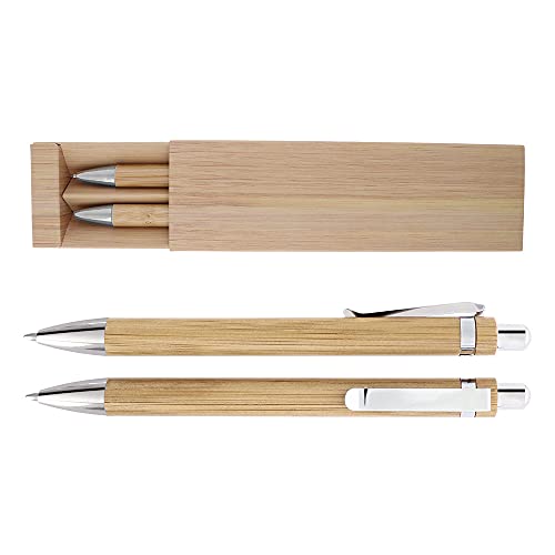 Natürliches Set aus Bambuskugelschreiber und Mikrobleistift in einer Pappschachtel mit Muster aus furniertem Bambus,umweltfreundlich,Bambusstift,Druckbleistift,Pappschachtel,Linie 0,7 mm,blaue Tinte Natürliches Set aus Bambuskugelschreiber und Mikrobleistift in einer Pappschachtel mit Muster aus furniertem Bambus,umweltfreundlich,Bambusstift,Druckbleistift,Pappschachtel,Linie 0,7 mm,blaue Tinte von MPM Quality