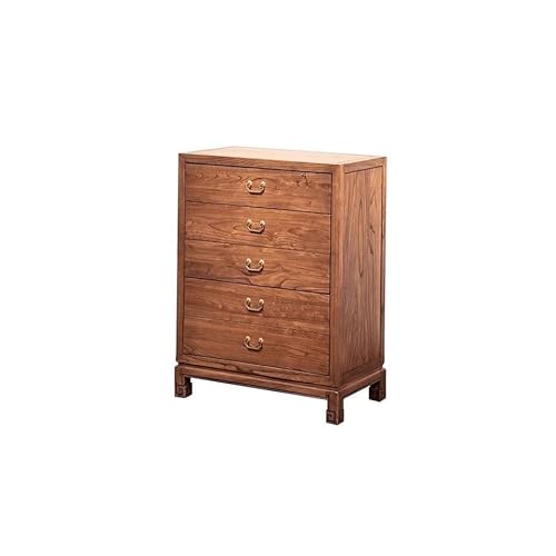Nachttisch, Nachttisch im chinesischen Stil, Kommode aus Holz mit fünf Schubladen, Aufbewahrungsmöbel für Wohnzimmer, Beistelltische, Wohnzimmer Nachttisch, Nachttisch im chinesischen Stil, Kommode aus Holz mit fünf Schubladen, Aufbewahrungsmöbel für Wohnzimmer, Beistelltische, Wohnzimmer von MPOPO
