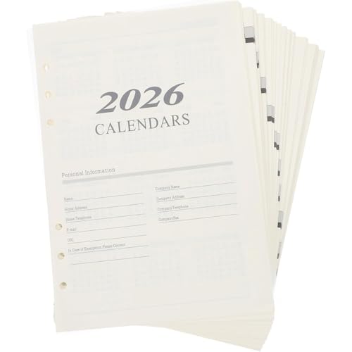 2026 Wochenplaner Einlage A5 6 Löcher, Nachfüllbare Planerseiten für Flexible Tagesplaner, Füller Tasche Notizblock Leere Notizbücher Büro N-otizblock Planung N-otizblock 2026 Wochenplaner Einlage A5 6 Löcher, Nachfüllbare Planerseiten für Flexible Tagesplaner, Füller Tasche Notizblock Leere Notizbücher Büro N-otizblock Planung N-otizblock von MPQDFG