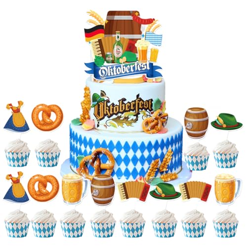 Oktoberfest Cupcake Topper, Oktoberfest Tortendeko, Bierfest Party Picker, Deutsches Bierfest Kuchendeko für Oktoberfest Deko, Bayerische Party Dessert Dekorationen Oktoberfest Cupcake Topper, Oktoberfest Tortendeko, Bierfest Party Picker, Deutsches Bierfest Kuchendeko für Oktoberfest Deko, Bayerische Party Dessert Dekorationen von MPQDFG