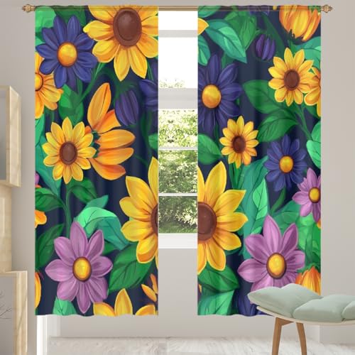 MPTPTM Fenstervorhänge, Cartoon-Blume, leicht, lichtfilternd, für Küche, Wohnzimmer, Terrasse, 140 x 198 x 5 cm MPTPTM Fenstervorhänge, Cartoon-Blume, leicht, lichtfilternd, für Küche, Wohnzimmer, Terrasse, 140 x 198 x 5 cm von MPTPTM