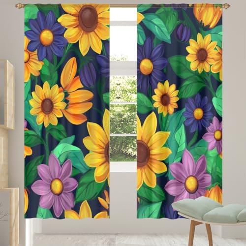 MPTPTM Fenstervorhänge, Cartoon-Blume, leicht, lichtfilternd, für Küche, Wohnzimmer, Terrasse, 140 x 213 x 5 cm MPTPTM Fenstervorhänge, Cartoon-Blume, leicht, lichtfilternd, für Küche, Wohnzimmer, Terrasse, 140 x 213 x 5 cm von MPTPTM
