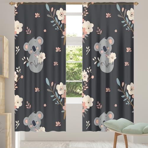 MPTPTM Fenstervorhänge, Cartoon-Koala-Blume, leichte Lichtfiltervorhänge für Küche, Wohnzimmer, Terrasse, 140 x 213 x 5 cm MPTPTM Fenstervorhänge, Cartoon-Koala-Blume, leichte Lichtfiltervorhänge für Küche, Wohnzimmer, Terrasse, 140 x 213 x 5 cm von MPTPTM
