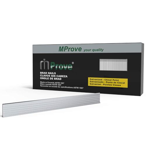 Mprove Verzinkte Nägel, 18 Gauge, 0,95 cm, 5000 Stück, Universal-Brad-Nägel für pneumatische, elektrische Nagler Mprove Verzinkte Nägel, 18 Gauge, 0,95 cm, 5000 Stück, Universal-Brad-Nägel für pneumatische, elektrische Nagler von MProve