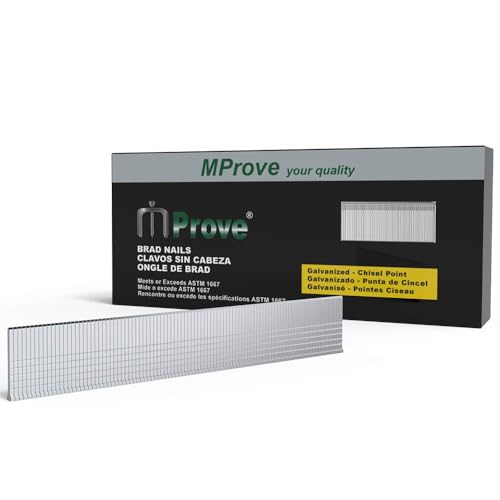 Mprove Verzinkte Nägel, 18 Gauge, 1,6 cm, 5000 Stück, Universal-Brad-Nägel für pneumatische, elektrische Nagelstifte Mprove Verzinkte Nägel, 18 Gauge, 1,6 cm, 5000 Stück, Universal-Brad-Nägel für pneumatische, elektrische Nagelstifte von MProve