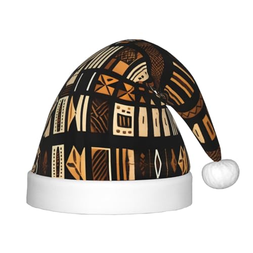 MQGMZ Afrikanischer Schlammstoff, Tribal-Druck, Weihnachtsmütze für Kinder, Weihnachtsmannmütze, perfekte Weihnachtsmütze, Urlaubsparty-Zubehör MQGMZ Afrikanischer Schlammstoff, Tribal-Druck, Weihnachtsmütze für Kinder, Weihnachtsmannmütze, perfekte Weihnachtsmütze, Urlaubsparty-Zubehör von MQGMZ