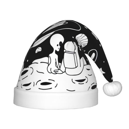 MQGMZ Astronauten bedruckter Weihnachtshut für Kinder, Weihnachtsmannmütze für Kinder, perfekte Weihnachtsmütze für Feiertage MQGMZ Astronauten bedruckter Weihnachtshut für Kinder, Weihnachtsmannmütze für Kinder, perfekte Weihnachtsmütze für Feiertage von MQGMZ