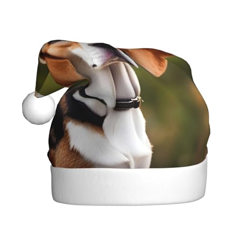 MQGMZ Beagle Dog Prtint Unisex Weihnachtsmütze Einzigartige Weihnachtsmütze Erwachsene Xmas Hut Für Neujahr Partys Liefert von MQGMZ