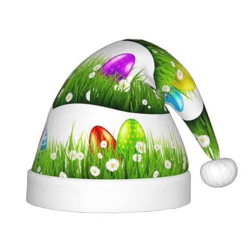 MQGMZ Bunte Weihnachtsmütze mit Ostereier-Aufdruck für Kinder, Weihnachtsmannmütze, perfekte Weihnachtsmütze, Urlaubsparty-Zubehör MQGMZ Bunte Weihnachtsmütze mit Ostereier-Aufdruck für Kinder, Weihnachtsmannmütze, perfekte Weihnachtsmütze, Urlaubsparty-Zubehör von MQGMZ