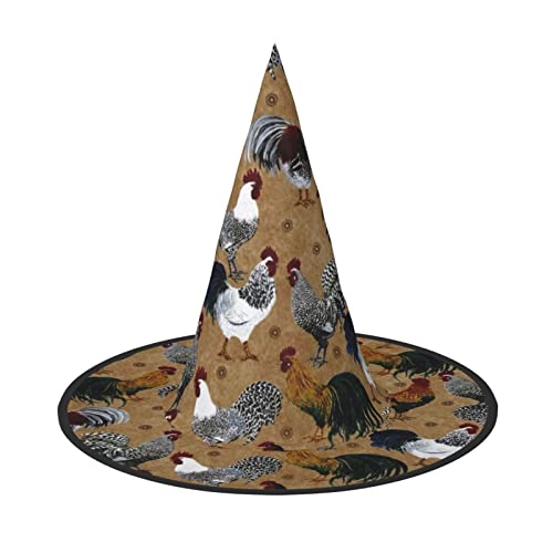 MQGMZ Hahn und Huhn-Druck, vielseitiger Halloween-Hut, Hexenhut für Erwachsene, lustige und stilvolle Halloween-Party-Dekoration MQGMZ Hahn und Huhn-Druck, vielseitiger Halloween-Hut, Hexenhut für Erwachsene, lustige und stilvolle Halloween-Party-Dekoration von MQGMZ