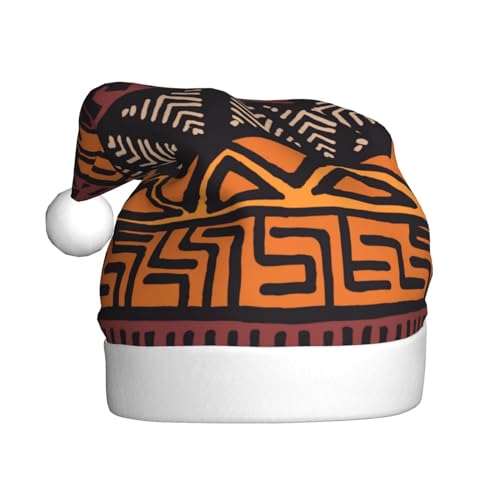 MQGMZ Mqgmzafrican Mud Cloth Tribal Print Unisex Weihnachtsmütze Elfenhüte Weihnachtsmütze Weihnachtsmütze Weihnachtsmütze Erwachsene Xmas Hut Für Xmas Geschenke Dekorationen von MQGMZ