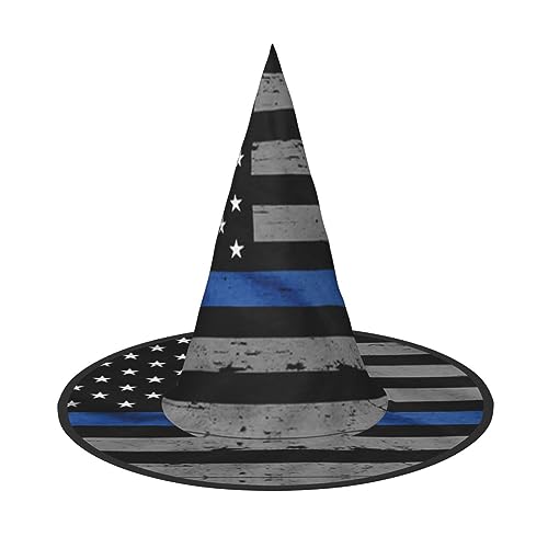 MQGMZ Mqgmzamerican Dünne blaue Linie Flagge Druck bezaubernd Halloween Hexenhut niedlich faltbar spitz Neuheit Hexenhut Kinder Erwachsene MQGMZ Mqgmzamerican Dünne blaue Linie Flagge Druck bezaubernd Halloween Hexenhut niedlich faltbar spitz Neuheit Hexenhut Kinder Erwachsene von MQGMZ