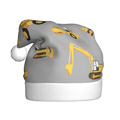 MQGMZ Mqgmzconstruction Trucks Print Unisex Weihnachtsmütze Elf Hüte Nikolausmütze Erwachsene Xmas Hut Für Xmas Geschenke Dekorationen von MQGMZ