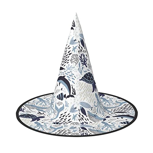 MQGMZ Mqgmzturtle Oktopus-Muster Ozean-Themen-Druck bezaubernd Halloween Hexenhut niedlich faltbar spitz Neuheit Hexenhut Kinder Erwachsene MQGMZ Mqgmzturtle Oktopus-Muster Ozean-Themen-Druck bezaubernd Halloween Hexenhut niedlich faltbar spitz Neuheit Hexenhut Kinder Erwachsene von MQGMZ