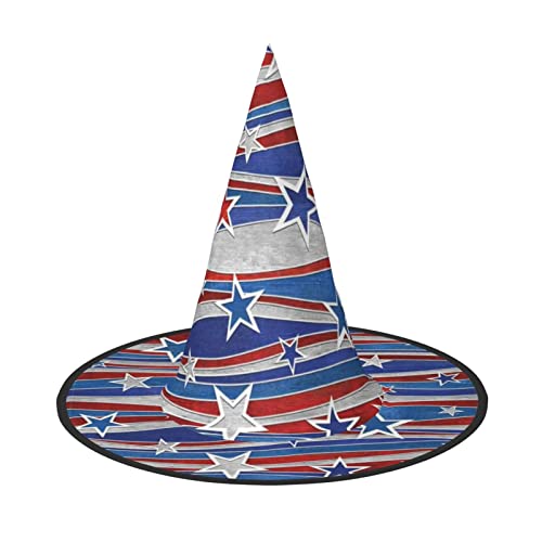MQGMZ Patriotische Sterne Streifen Unabhängigkeitstag Druck Vielseitiger Halloween-Hut Hexenhut für Erwachsene Lustige und stilvolle Halloween-Party-Dekoration MQGMZ Patriotische Sterne Streifen Unabhängigkeitstag Druck Vielseitiger Halloween-Hut Hexenhut für Erwachsene Lustige und stilvolle Halloween-Party-Dekoration von MQGMZ