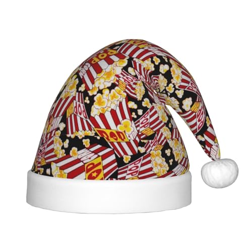 MQGMZ Popcorn Print Print Weihnachtsmütze Urlaub Party Supplies - Unisex Nikolausmütze Xmas Hut für Kinder von MQGMZ