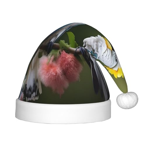 MQGMZ Schöne Kakadu-Vogel-Blumendruck-Weihnachtsmütze für Kinder, Weihnachtsmannmütze, perfekte Weihnachtsmütze, Urlaubsparty-Zubehör MQGMZ Schöne Kakadu-Vogel-Blumendruck-Weihnachtsmütze für Kinder, Weihnachtsmannmütze, perfekte Weihnachtsmütze, Urlaubsparty-Zubehör von MQGMZ