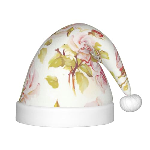 MQGMZ Schöner Weihnachtshut mit Blumendruck für Kinder, Weihnachtsmannmütze für Kinder, perfekte Weihnachtsmütze für Feiertage MQGMZ Schöner Weihnachtshut mit Blumendruck für Kinder, Weihnachtsmannmütze für Kinder, perfekte Weihnachtsmütze für Feiertage von MQGMZ