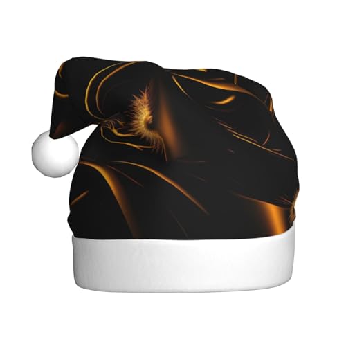 MQGMZ Schwarz Und Gold Hintergrund Prtint Unisex Weihnachtsmützen Einzigartige Weihnachtsmütze Erwachsene Xmas Hut Für Neujahr Parteien Liefert von MQGMZ