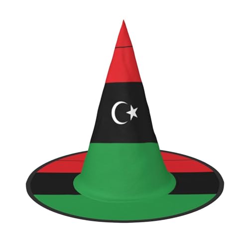MQGMZ Vielseitiger Halloween-Hut mit libyscher Flagge, Hexenhut für Erwachsene, lustige und stilvolle Halloween-Party-Dekoration MQGMZ Vielseitiger Halloween-Hut mit libyscher Flagge, Hexenhut für Erwachsene, lustige und stilvolle Halloween-Party-Dekoration von MQGMZ
