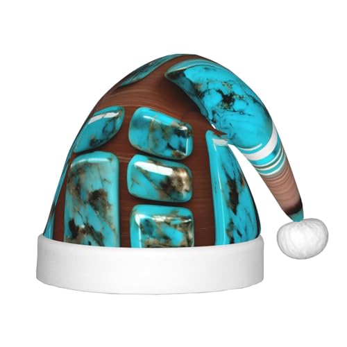 MQGMZ Weihnachtsmütze für Kinder, Weihnachtsmannmütze, hellblau, türkis, perfekte Weihnachtsmütze, Urlaubsparty-Zubehör von MQGMZ
