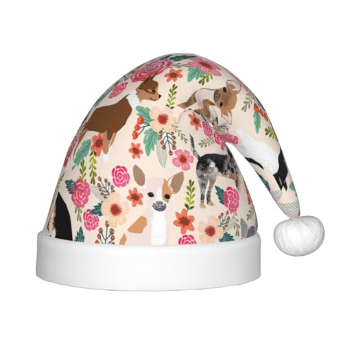 MQGMZ Weihnachtsmütze mit Blumendruck für Kinder, Weihnachtsmannmütze für Kinder, perfekte Weihnachtsmütze für Feiertage MQGMZ Weihnachtsmütze mit Blumendruck für Kinder, Weihnachtsmannmütze für Kinder, perfekte Weihnachtsmütze für Feiertage von MQGMZ