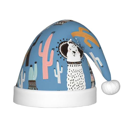 MQGMZ Weihnachtsmütze mit Lama-Kaktus-Wüstenpflanzen-Druck, für Kinder, Weihnachtsmannmütze, perfekte Weihnachtsmütze, Urlaubsparty-Zubehör MQGMZ Weihnachtsmütze mit Lama-Kaktus-Wüstenpflanzen-Druck, für Kinder, Weihnachtsmannmütze, perfekte Weihnachtsmütze, Urlaubsparty-Zubehör von MQGMZ