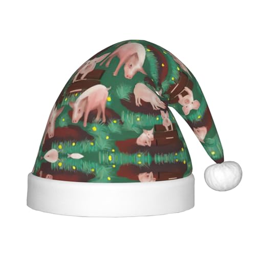 MQGMZ Weihnachtsmütze mit Schweinchen auf dem Bauernhof für Kinder, Weihnachtsmannmütze für Kinder, perfekte Weihnachtsmütze für Feiertage MQGMZ Weihnachtsmütze mit Schweinchen auf dem Bauernhof für Kinder, Weihnachtsmannmütze für Kinder, perfekte Weihnachtsmütze für Feiertage von MQGMZ