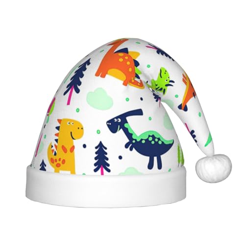 MQGMZ Weihnachtsmütze mit buntem Dinosaurier-Druck für Kinder, Weihnachtsmannmütze, perfekte Weihnachtsmütze, Urlaubsparty-Zubehör MQGMZ Weihnachtsmütze mit buntem Dinosaurier-Druck für Kinder, Weihnachtsmannmütze, perfekte Weihnachtsmütze, Urlaubsparty-Zubehör von MQGMZ