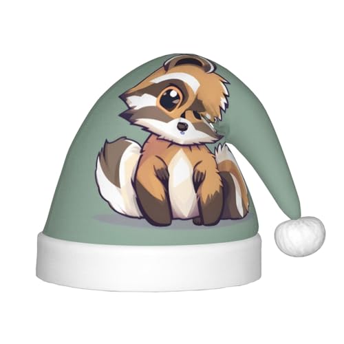MQGMZ Weihnachtsmütze mit niedlichem Waschbär-Druck, für Kinder, Weihnachtsmannmütze, perfekte Weihnachtsmütze, Urlaubsparty-Zubehör MQGMZ Weihnachtsmütze mit niedlichem Waschbär-Druck, für Kinder, Weihnachtsmannmütze, perfekte Weihnachtsmütze, Urlaubsparty-Zubehör von MQGMZ