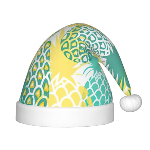 MQGMZ Weihnachtsmütze mit tropischem Ananas-Druck, für Kinder, Weihnachtsmannmütze, perfekte Weihnachtsmütze, Urlaubsparty-Zubehör MQGMZ Weihnachtsmütze mit tropischem Ananas-Druck, für Kinder, Weihnachtsmannmütze, perfekte Weihnachtsmütze, Urlaubsparty-Zubehör von MQGMZ