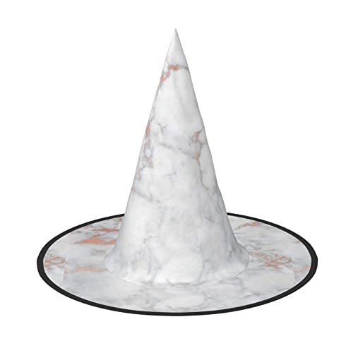 Weißer Marmor-Roségold-Druck, vielseitiger Halloween-Hut, Hexenhut für Erwachsene, lustige und stilvolle Halloween-Party-Dekoration Weißer Marmor-Roségold-Druck, vielseitiger Halloween-Hut, Hexenhut für Erwachsene, lustige und stilvolle Halloween-Party-Dekoration von MQGMZ