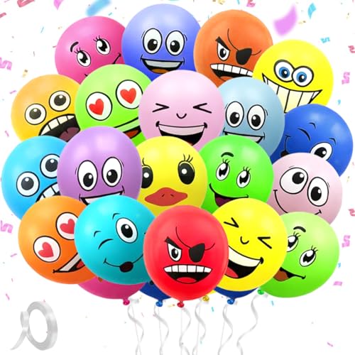100 Stück Luftballons Emotion, Luftballons Smiley Geburtstag Bunt, Lustig Emoji Balloon für Geburtstagsdeko Kinder Jungen Mädchen 100 Stück Luftballons Emotion, Luftballons Smiley Geburtstag Bunt, Lustig Emoji Balloon für Geburtstagsdeko Kinder Jungen Mädchen von MQIAN