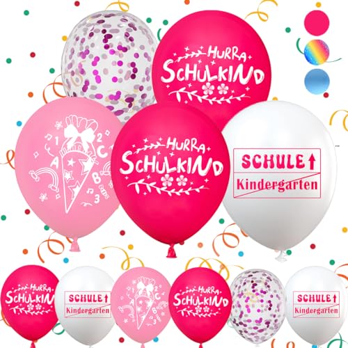 30Stück Einschulung Deko Ballons, Schulanfang Ballons, Schulkind 2024 Junge Mädchen, Schulstart Schuleinführung Deko, 2024 Einschulung Party Dekoration von MQIAN