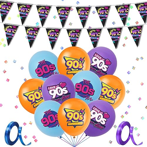 90er Deko Kit, 90er Party Deko Banner, 90er Party Girlande, Disco Party Deko, 90er Deko Balloon, Back To The 90s, Deko 90er Jahre Party für 90er Geburtstags Disco Party von MQIAN