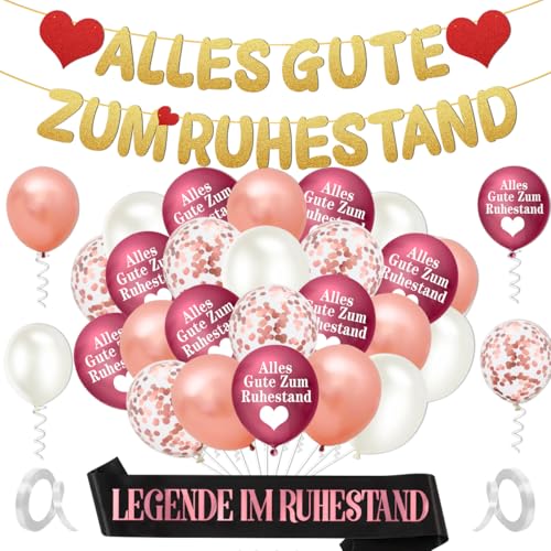 Ruhestand Deko, Vormontiert Alles Gute Zum Ruhestand Banner, Rente Deko, Luftballons Ruhestand,Ruhestand Girlande,Rente Ballons für Pension Renteneintritt Abschied Party Ruhestand Deko, Vormontiert Alles Gute Zum Ruhestand Banner, Rente Deko, Luftballons Ruhestand,Ruhestand Girlande,Rente Ballons für Pension Renteneintritt Abschied Party von MQIAN