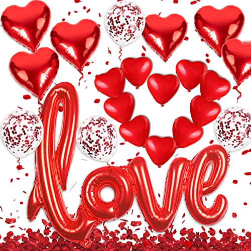 Valentinstag Deko, Romantische Deko Mit XXL LOVE Folienballon, Valentinstag Ballon, Valentines Day Decorations,Valentinstag Ballon von MQIAN