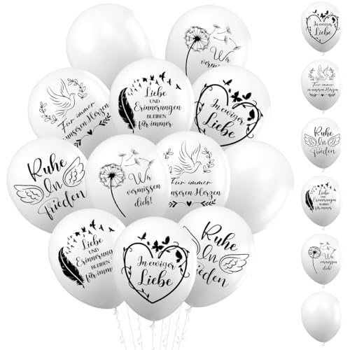 40 PCS Beerdigung Luftballons - Trauer, Gedenken, Begräbnis Gedenkballons - Wir Vermissen Dich für Trauerfeier, Jubiläum, Gedenkdienste von MQIAN