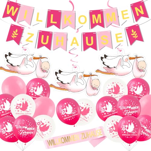 Willkommen Zuhause Baby, Welcome Home Baby Girl, Vormontiert Herzlich Willkommen Girlande, Willkommen Ballon, Storch Geburt Für Draussen, Welcome Baby, Willkommen Baby Willkommen Zuhause Baby, Welcome Home Baby Girl, Vormontiert Herzlich Willkommen Girlande, Willkommen Ballon, Storch Geburt Für Draussen, Welcome Baby, Willkommen Baby von MQIAN