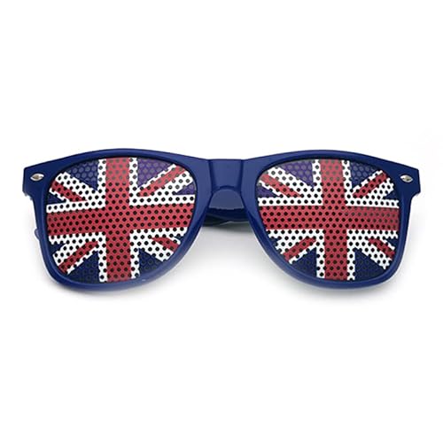 MQLAE Union-Jack-Sonnenbrille, britische Flagge, Vintage, Uni, Erwachsene, Kinder, Sonnenbrille, Neuheit, Cosplay-Brillenrahmen für König Charles III, Krönungsdekorationen, königliches Event, MQLAE Union-Jack-Sonnenbrille, britische Flagge, Vintage, Uni, Erwachsene, Kinder, Sonnenbrille, Neuheit, Cosplay-Brillenrahmen für König Charles III, Krönungsdekorationen, königliches Event, von MQLAE