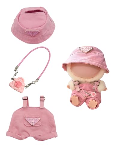 MQLSAERI Kleidung Kompatibel mit Puppen, Overall mit verstellbaren Trägern Mütze Brille Blumentasche für die 17 cm Mini Plüsch Puppen Plüschpuppe, Nicht im Lieferumfang Enthalten Rosa MQLSAERI Kleidung Kompatibel mit Puppen, Overall mit verstellbaren Trägern Mütze Brille Blumentasche für die 17 cm Mini Plüsch Puppen Plüschpuppe, Nicht im Lieferumfang Enthalten Rosa von MQLSAERI